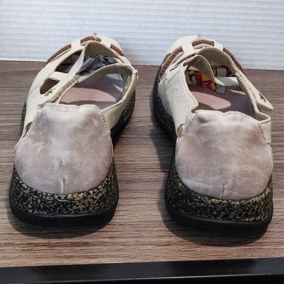 Rieker Comfort closed toe flat sandals leather cream women's size EU 40 US 9 - Picture 5 of 8